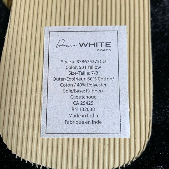 Women's Yellow Daisy Cotton Kaftan Swimsuit Cover Up & Matching Flip Flops NWT - Picture 7 of 16